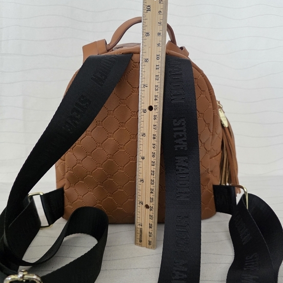 Steve Madden Womens Embossed Pattern Congac PVC Mini Backpack Bag Purse - Picture 6 of 9